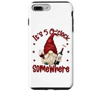 Its 5 O Clock Somewhere Funny Drunk Gnome With Wine Bottle Custodia per iPhone 7 Plus/8 Plus