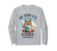 It's 5 O'Clock Somewhere Drinking Parrot Coffee O Clock Time Maglia a Manica