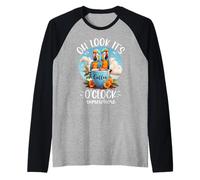 It's 5 OClock Somewhere Drinking Parrot Coffee O Clock Time Maglia con Maniche Raglan