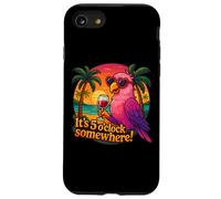 It's 5 O'Clock Somewhere Funny Womens pappagallo vino vintage Custodia per iPhone SE (2020) / 7/8