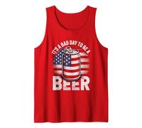 Its A Bad Day To Be A Beer 4th Of July Funny Beer Flag Retro Canotta