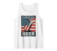 Its A Bad Day To Be A Beer 4th Of July Funny Beer Flag Retro Canotta