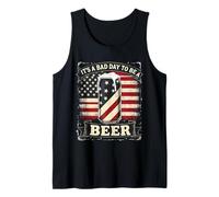 Its A Bad Day To Be A Beer 4th Of July Funny Beer Flag Retro Canotta