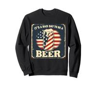 Its A Bad Day To Be A Beer 4th Of July Funny Beer Flag Retro Felpa