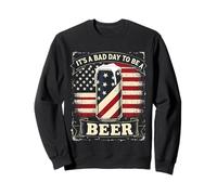 Its A Bad Day To Be A Beer 4th Of July Funny Beer Flag Retro Felpa