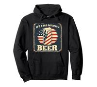 Its A Bad Day To Be A Beer 4th Of July Funny Beer Flag Retro Felpa con Cappuccio