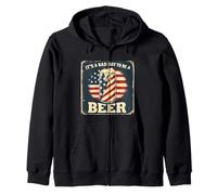 Its A Bad Day To Be A Beer 4th Of July Funny Beer Flag Retro Felpa con Cappuccio