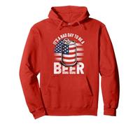 Its A Bad Day To Be A Beer 4th Of July Funny Beer Flag Retro Felpa con Cappuccio