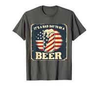 Its A Bad Day To Be A Beer 4th Of July Funny Beer Flag Retro Maglietta