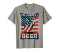Its A Bad Day To Be A Beer 4th Of July Funny Beer Flag Retro Maglietta