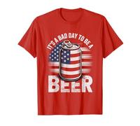 Its A Bad Day To Be A Beer 4th Of July Funny Beer Flag Retro Maglietta