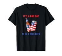 It's A Bad Day To Be A Cold Beer US Bandiera 4th Of July Maglietta