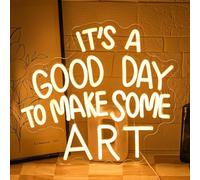 It's A Good Day to Make Some Art Neon Sign for Wall Decor Aristic LED Light Paint Neon Sign Dimmable Warm White Art Letter Neon Light for Be
