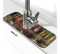 It's A Rabbit and A Carrot Faucet Mat for Kitchen Sink Cute Drying Mat Super Assorbente Lavello Rubinetto Mat per Cucina Bagno Lavello Cafe Bar Rubinetto Decor Regali (38,1 x 14 cm)