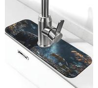It's a Rainy Day for Little Deer Sink Splash Guard Faucet Mat, Kitchen Faucet Ventosa, Maniglia per rubinetto del rubinetto, vassoio raccogli gocce vassoio per asciugare il bagno (38,1 x 14 cm)