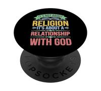 It's A Relationship With God Not Religion PopSockets PopGrip Adesivo