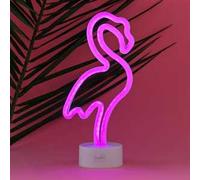 Legami - Lampada Led Effetto Neon, It's a Sign, Tema Flamingo, Doppia Alimentazione, Cavo Type-C (Incluso) o Batterie (non Incluse), Lampada da tavolo