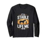 It's A Stable Life Me for Me - Fienile per Cavalli equestri Maglia a Manica
