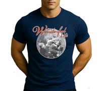 It's a Wonderful Live - Maglietta da uomo a forma di luce di luna, blu navy, M