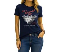 It's a Wonderful Live Movie - Maglietta natalizia da donna, blu navy, M