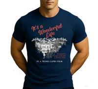 It's a Wonderful Live Movie - Maglietta natalizia da uomo, blu navy, M