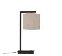 It's about RoMi Boston Lampada da tavolo, paralume lino chiaro/base nera