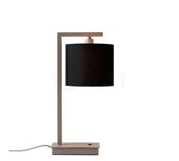 It's about RoMi Boston Lampada da tavolo, paralume lino nero/piede sabbia