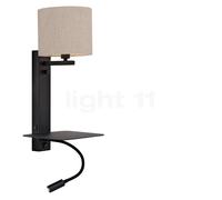 It's about RoMi Florence Lampada da parete, paralume lino chiaro/corpo nero - con lampada da lettura