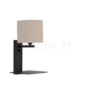 It's about RoMi Florence Lampada da parete, paralume lino chiaro/corpo nero - senza lampada da lettura