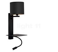 It's about RoMi Florence Lampada da parete, paralume lino nero/corpo nero - con lampada da lettura