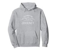 It's About The Journey Mountain Adventure Print Felpa con Cappuccio, Unisex per Adulti, Grigio Melange, XL