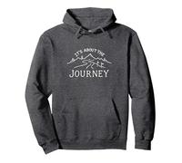 It's About The Journey Mountain Adventure Print Felpa con Cappuccio, Unisex per Adulti, Grigio Scuro, XL