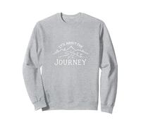 It's About The Journey Mountain Adventure Print Felpa, Unisex per Adulti, Grigio Melange, L