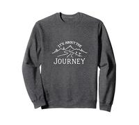 It's About The Journey Mountain Adventure Print Felpa, Unisex per Adulti, Grigio Scuro, L