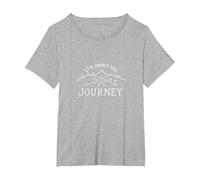 It's About The Journey Mountain Adventure Print Maglietta, Donna Plus-Size, Grigio Melange, 1X