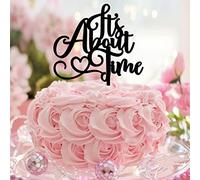 It's About Time Mr & Mrs Cake Topper personalizzato elegante sposa & sposo topper per torta per fidanzamento sposa futura festa bomboniere regali di nozze per coppia acrilico nero