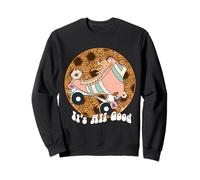 It's all Good Roller Skate Girasole Retro Graphic Felpa