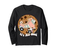 It's all Good Roller Skate Girasole Retro Graphic Maglia a Manica