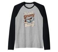 It's all Gravy Baby Divertente Festa del Ringraziamento Festa del Tacchino Maglia con Maniche Raglan