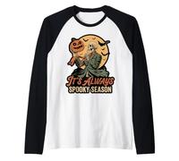 It's Always Spooky Season Skeleton Jack O Lantern Graphic Maglia con Maniche Raglan
