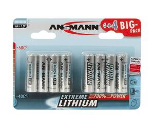 ITS Batteria Litio, stilo AA, 1,5V, Blister 8pz (Ansmann 1512-0012)