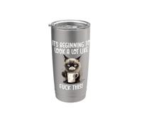 It's Beginning to Look a Lot Like Fuck This Funny Cat Coffee Bicchiere termico in acciaio inox doppia parete