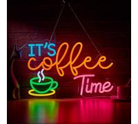 It's Coffee Time Insegna al neon per decorazione da parete dimmerabile fattoria caffè bar ufficio casa cucina segno LED luce al neon alimentata USB segni artistici decorazione