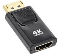 InLine® Adattatore DisplayPort maschio a HDMI femmina 4K/60Hz, con audio, nero