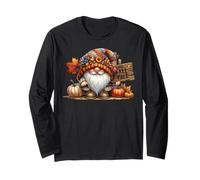 Its Fall YALL Autumn GNOME Stuff Falling Leaves And Pumpkin Maglia a Manica