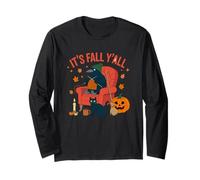 It's Fall Y'All Corvo Knitting Cozy Vibes Halloween Maglia a Manica