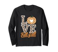 Its Fall Y'all Fall Pumpkin Thanksgiving Autumn Halloween Maglia a Manica
