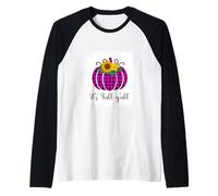 It's Fall YALL Halloween Sbiancato Zucca Rosa Buffalo Plaid Maglia con Maniche Raglan