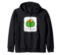 It's Fall YALL Halloween Sbiancato Zucca Verde Buffalo Plaid Felpa con Cappuccio