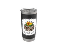 It's Fall Y'all Zucca Leopardo Stampa Ringraziamento Halloween Bicchiere termico in acciaio inox doppia parete